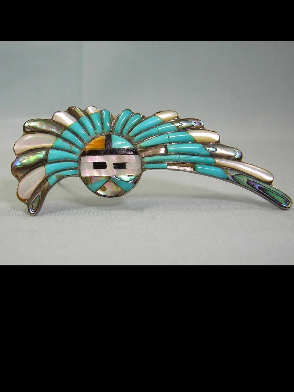 Vintage Sterling Silver Sunface Zuni Pendant, Native, Southwestern